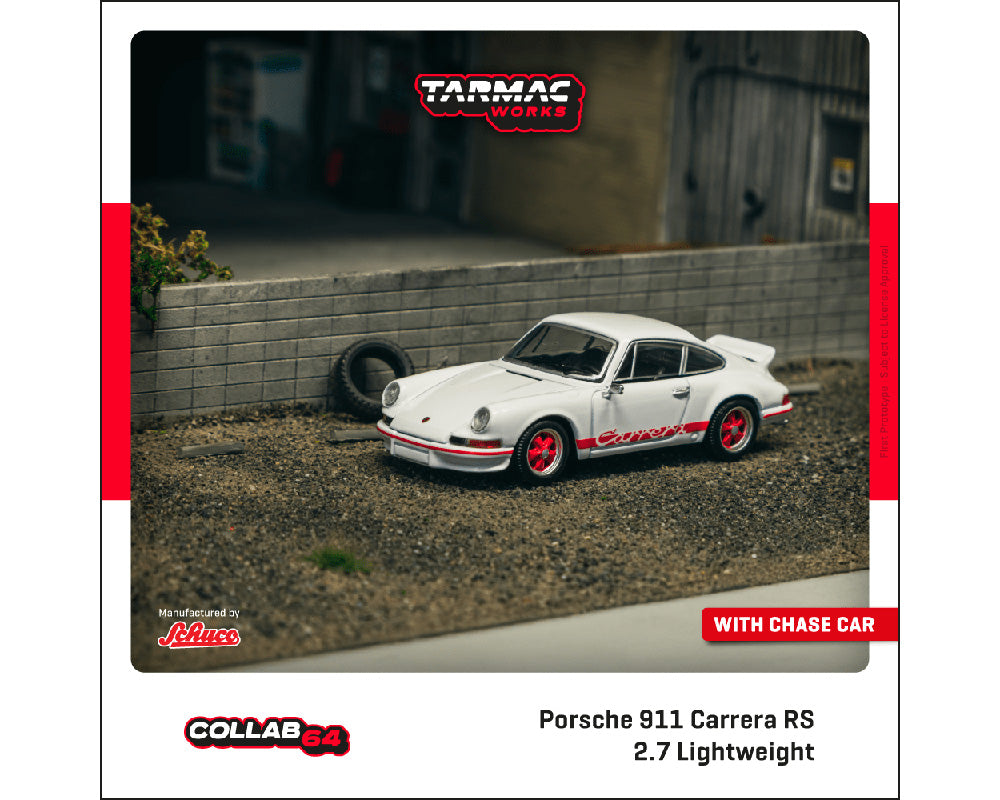 Tarmac Works 1:64 Porsche 911 Carrera RS 2.7 Lightweight in White / Red
