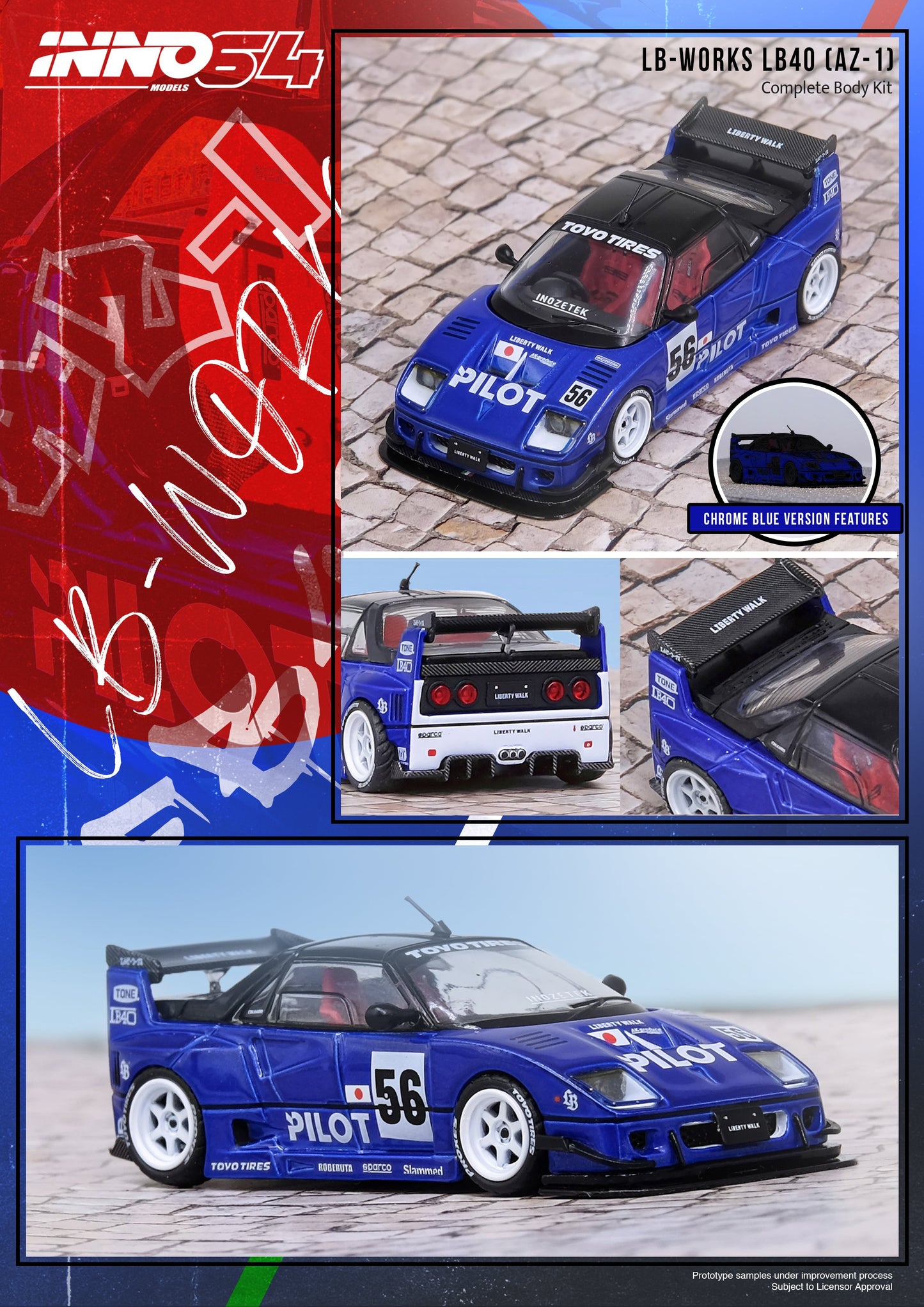 *PREORDER* INNO64 1:64 Mazda AZ-1 Liberty Walk LB40 "PILOT"