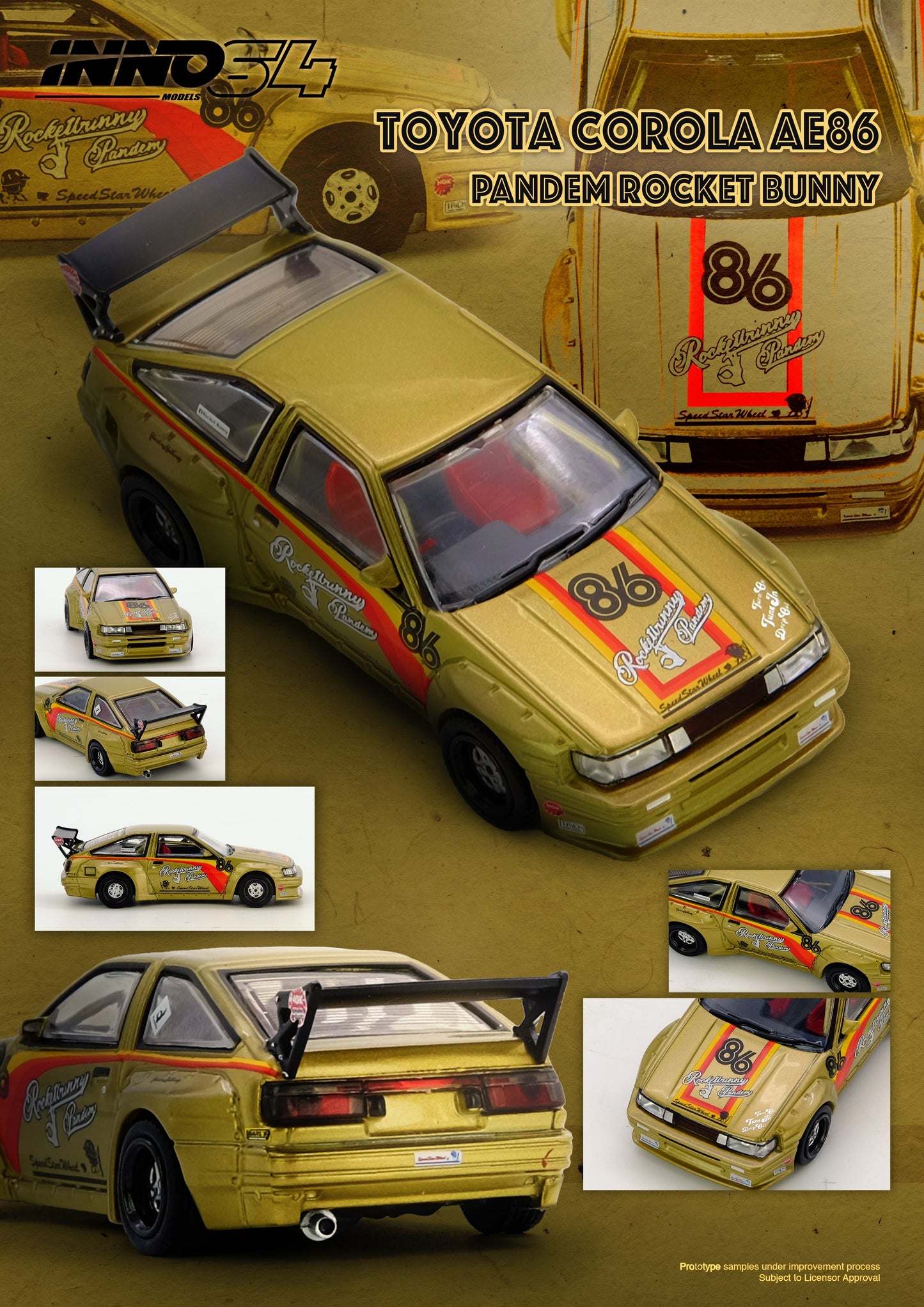 *PREORDER* INNO64 1:64 Toyota AE86 Levin Pandem Rocket Bunny